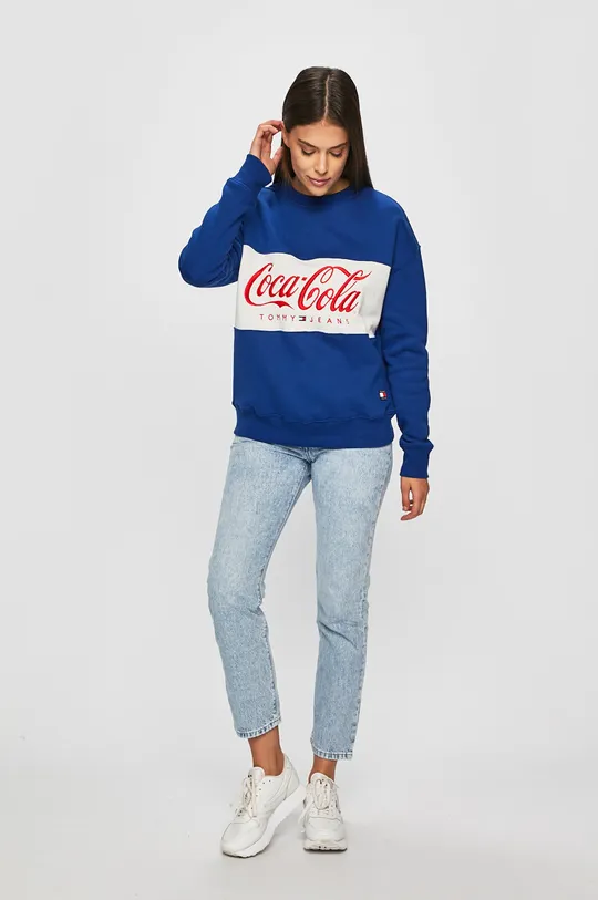 Tommy Jeans - Mikina x Coca Cola modrá