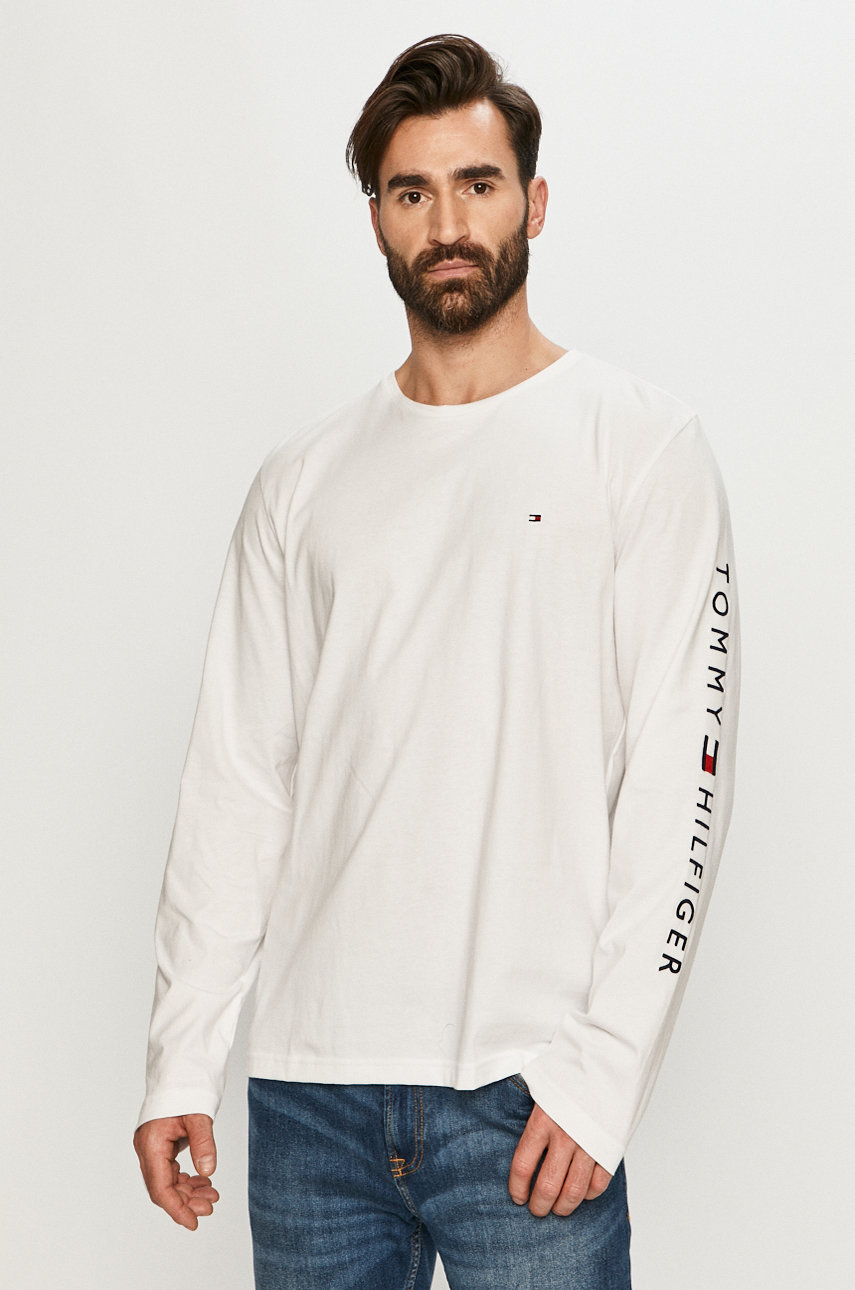 biały Tommy Hilfiger - Longsleeve MW0MW09096 Męski