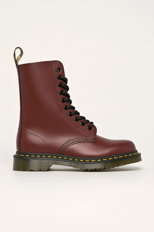 burgundské Dr. Martens - Kožené workery Dámsky