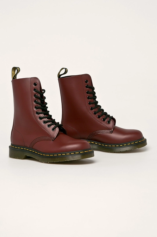 Dr. Martens - Workery skórzane bordowy