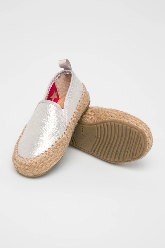 strieborná Emu Australia - Detské espadrilky Gum Metallic Kids