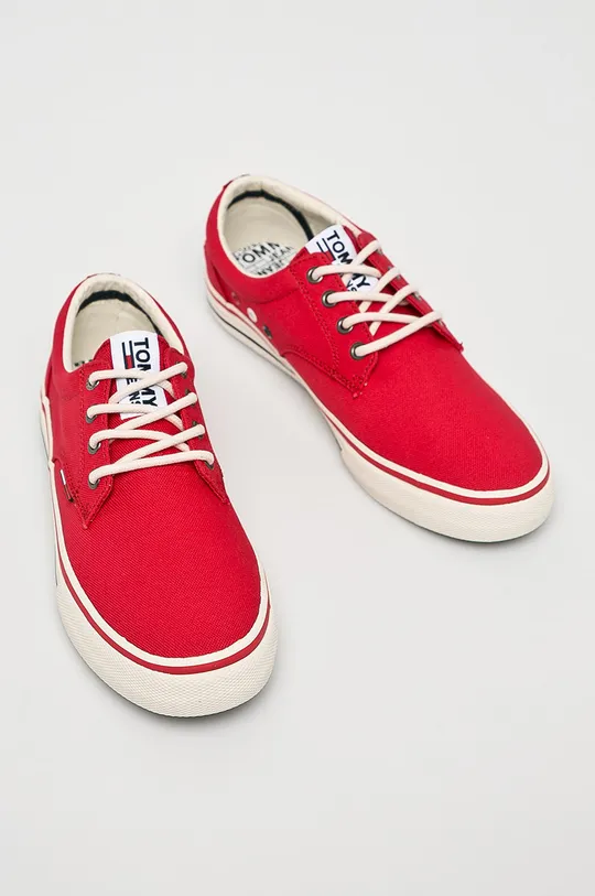 Tommy Jeans - Πάνινα παπούτσια κόκκινο