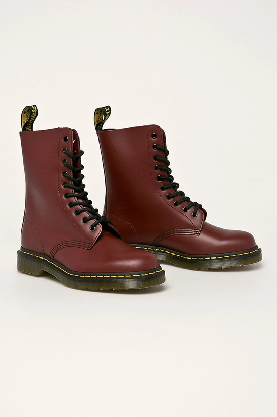 Dr. Martens - Kožená obuv burgundské