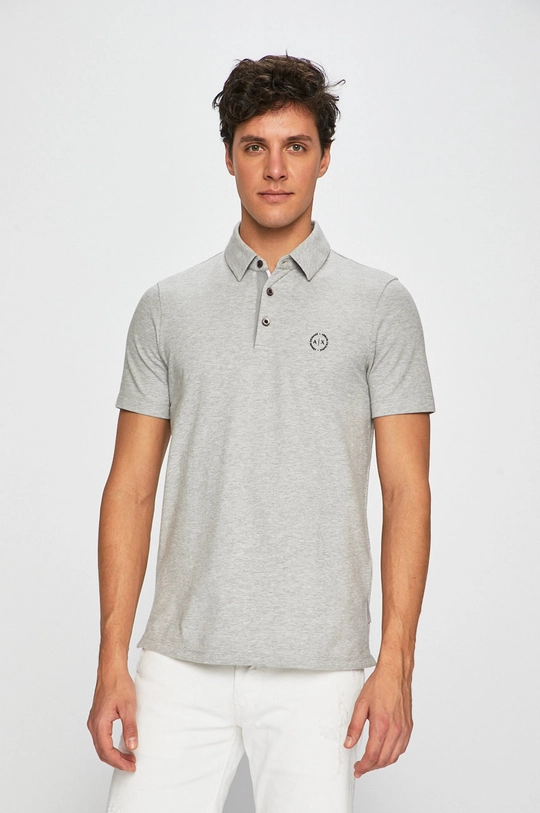 sivá Armani Exchange - Pánske polo tričko Pánsky