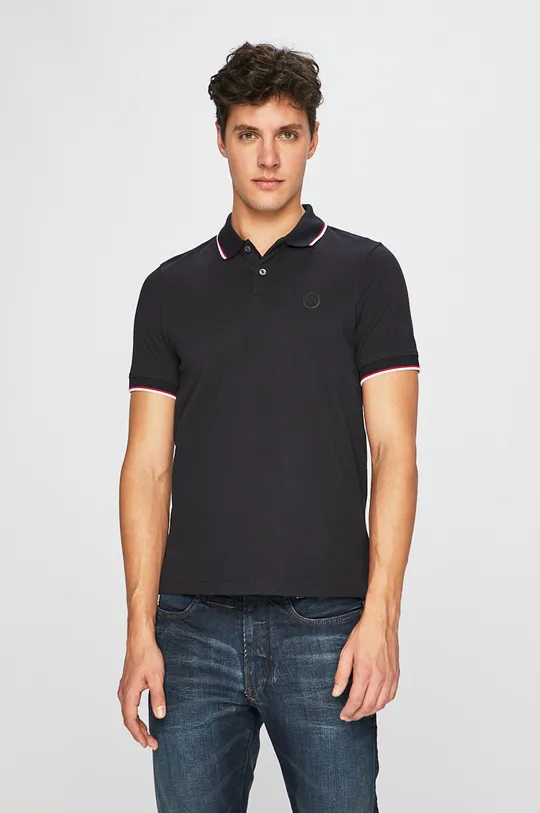 granatowy Armani Exchange polo bawełniane