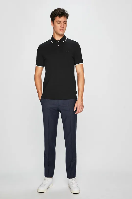 Pamučna polo majica Armani Exchange crna