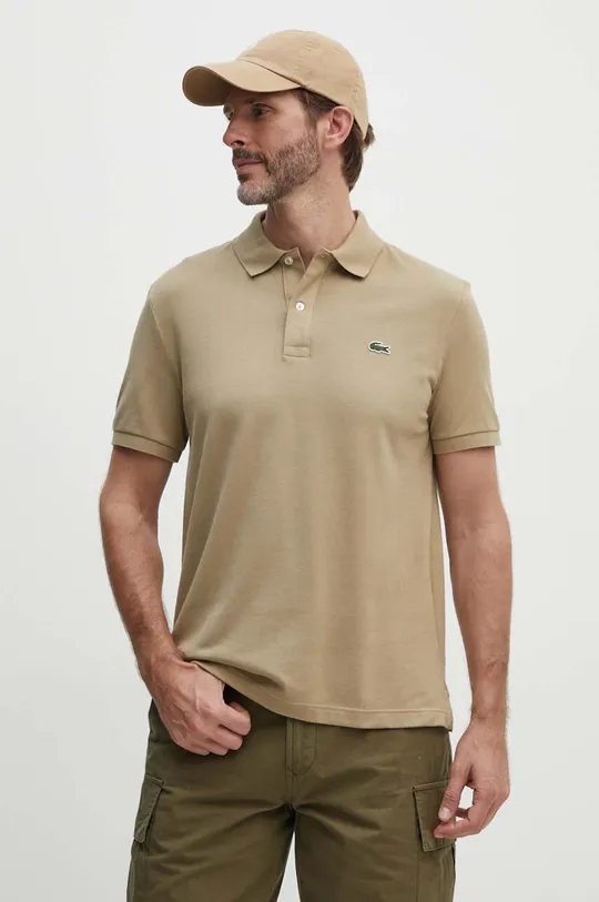 beige Lacoste polo in cotone Uomo