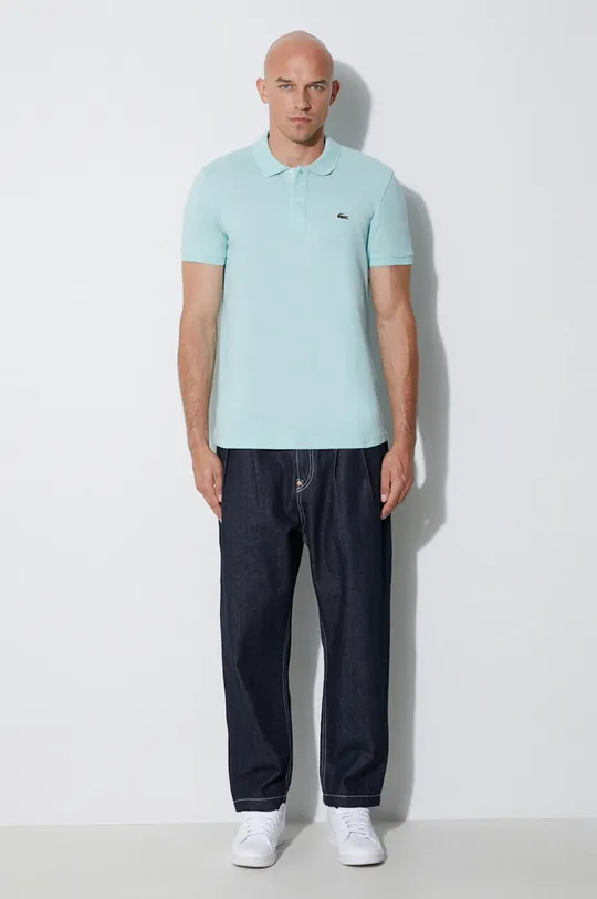 Lacoste cotton polo shirt turquoise