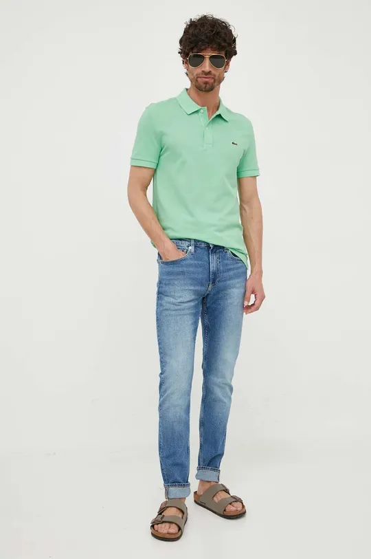 Lacoste cotton polo shirt green