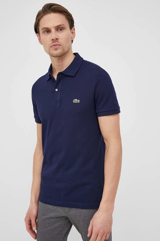 granatowy Lacoste polo bawełniane Męski