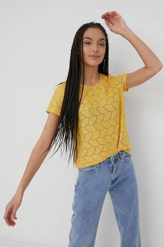 Jacqueline de Yong - T-shirt żółty