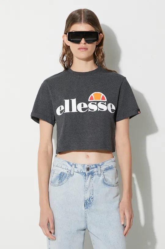 szary Ellesse t-shirt bawełniany Alberta Cropped Tee