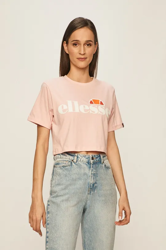 różowy Ellesse - T-shirt Alberta Cropped Tee Damski