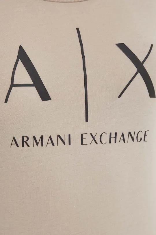 μπεζ Βαμβακερό μπλουζάκι Armani Exchange
