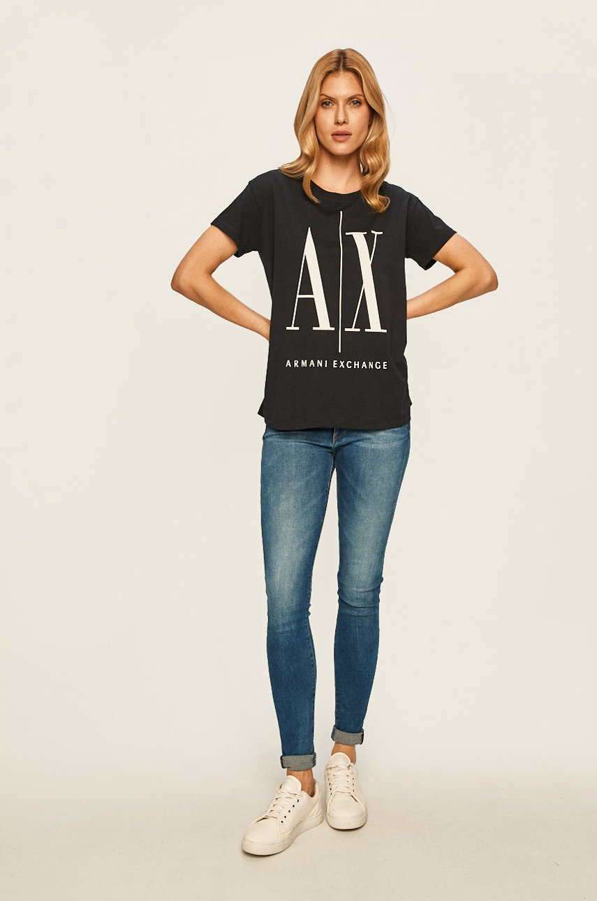 Armani Exchange - Majica mornarsko plava
