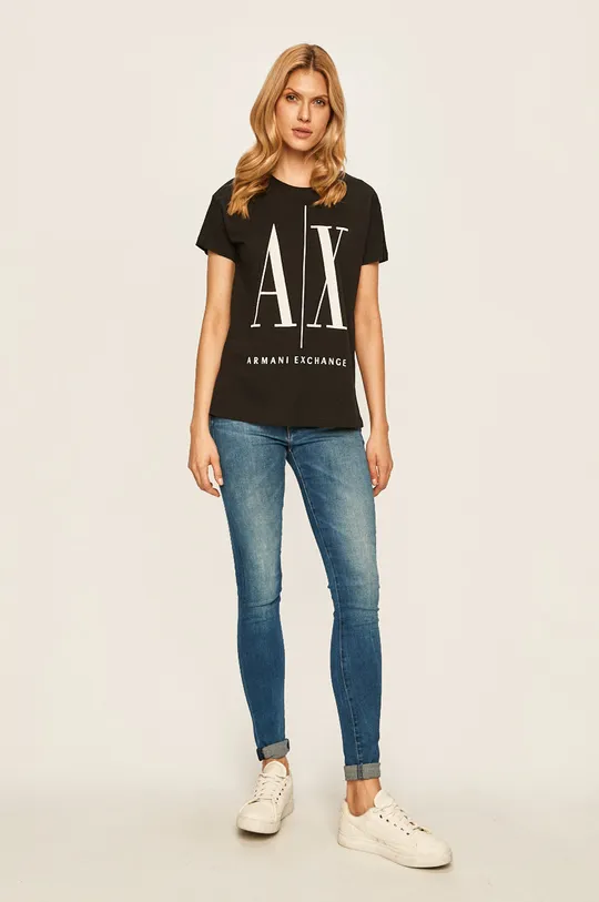 Armani Exchange t-shirt fekete