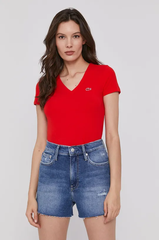 czerwony Lacoste - T-shirt TF0999 Damski