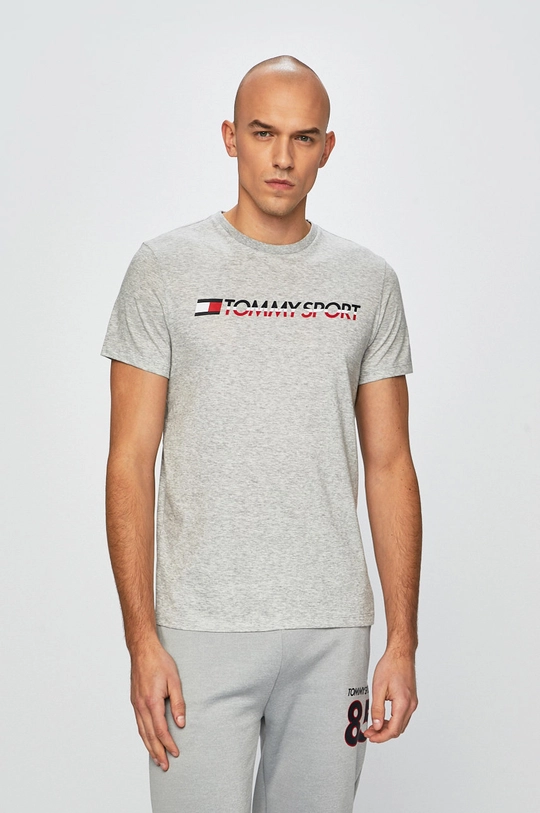 szary Tommy Sport - T-shirt Męski