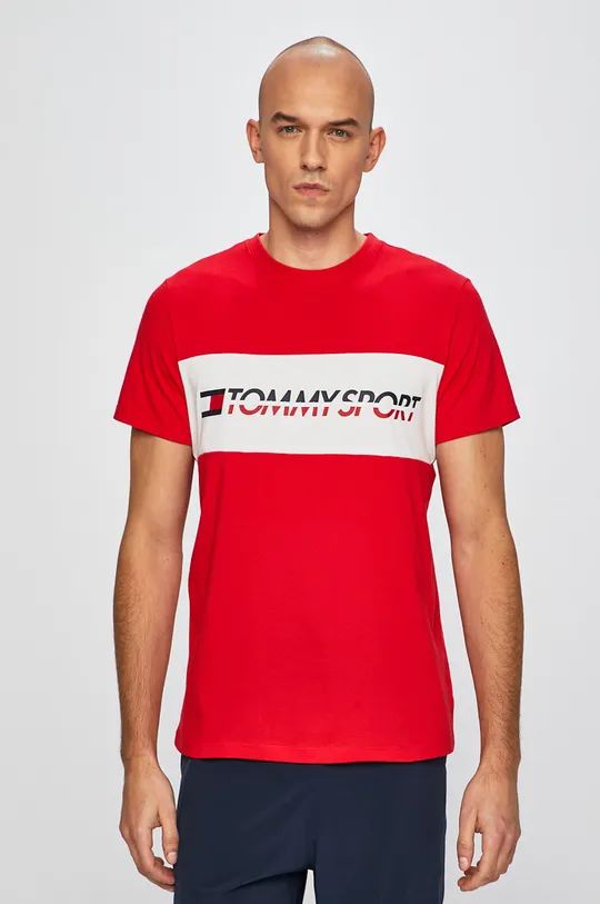 červená Tommy Sport - Pánske tričko Pánsky