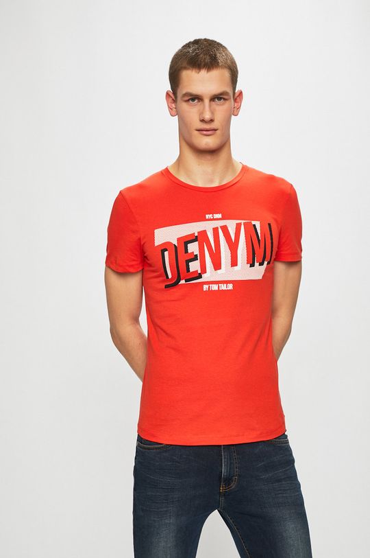 mandarínková Tom Tailor Denim - Pánske tričko Pánsky