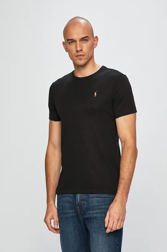 czarny Polo Ralph Lauren - T-shirt 710740727001 Męski