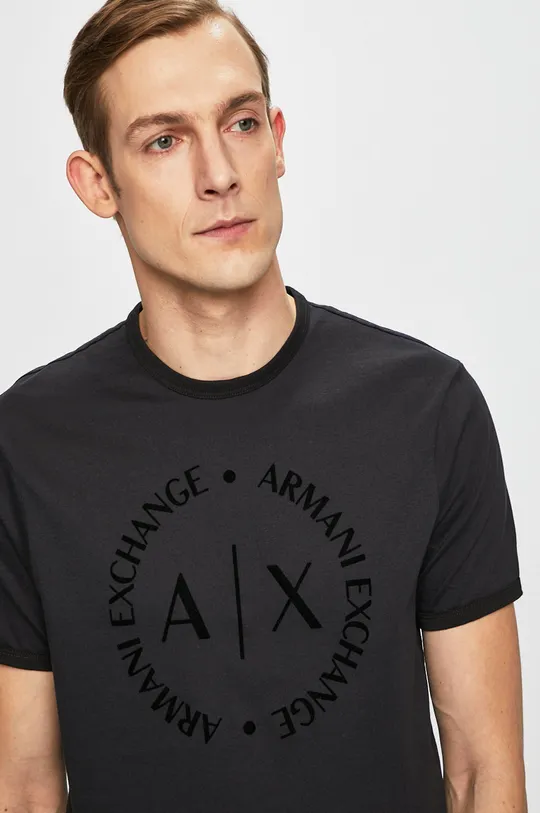 Armani Exchange - Pánske tričko čierna