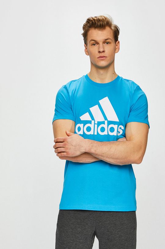 modrá adidas Performance - Pánske tričko Pánsky