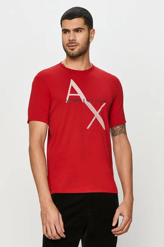 czerwony Armani Exchange – T-shirt Męski