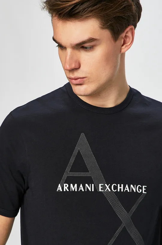 granatowy Armani Exchange – T-shirt Męski