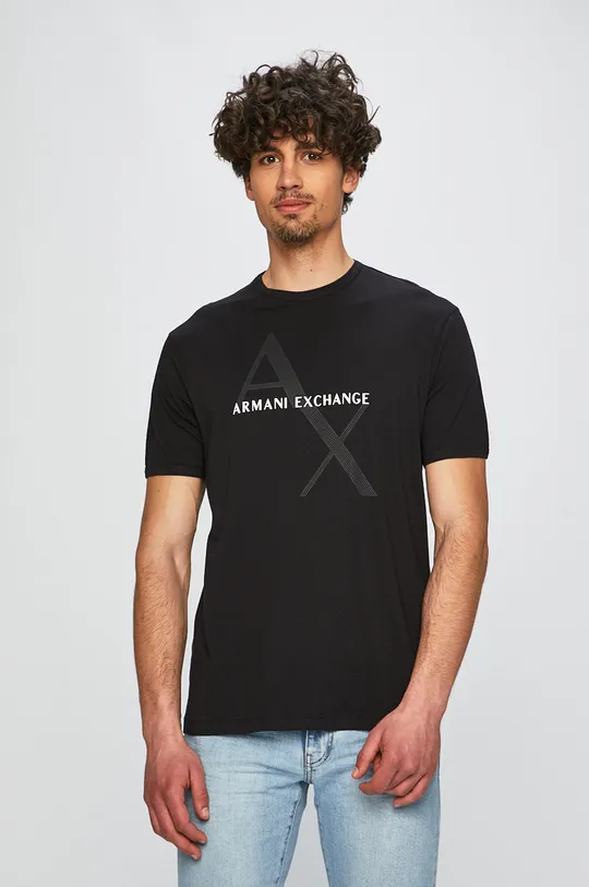 μαύρο Armani Exchange - Μπλουζάκι Ανδρικά