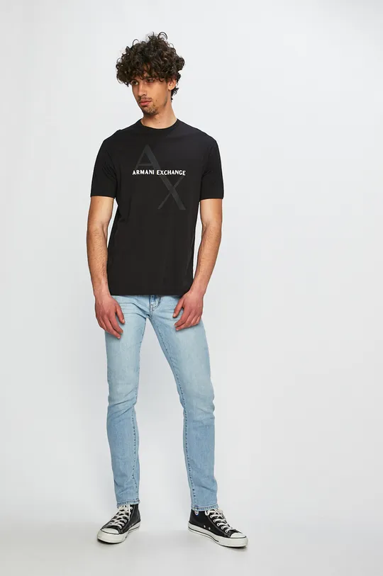 Armani Exchange - Pánske tričko čierna