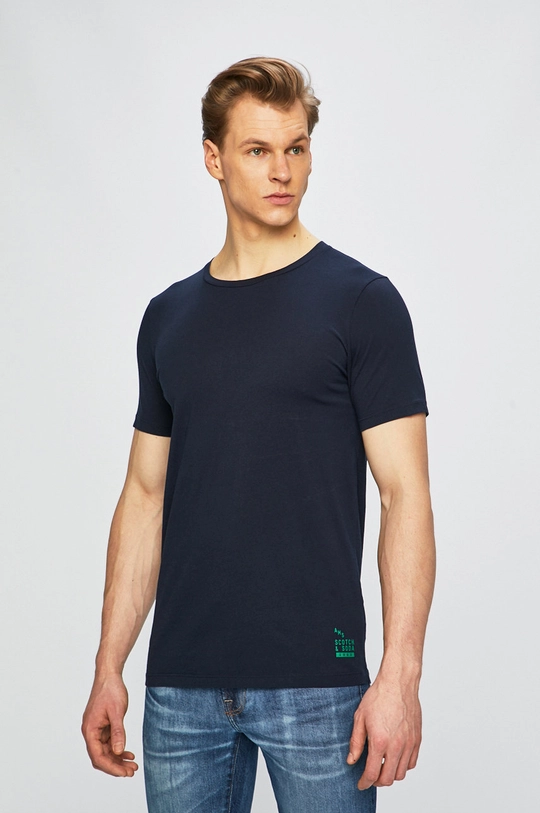 Scotch & Soda - Tricou uni bleumarin 149005