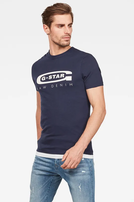 G-Star Raw - T-shirt D15104.336.6067 granatowy