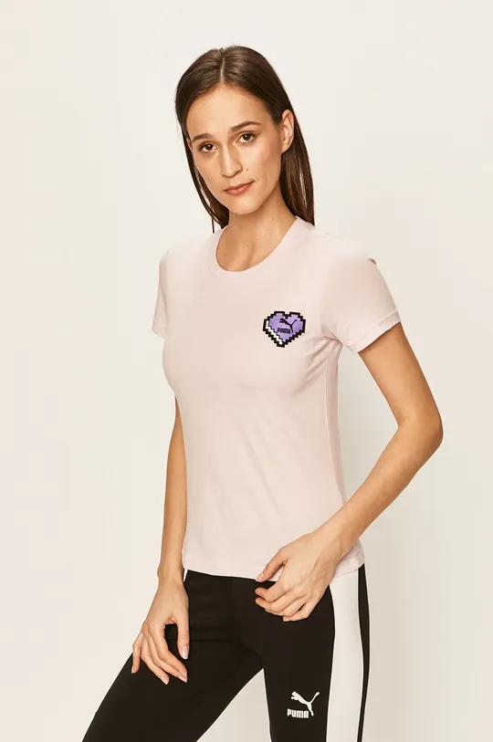 różowy Puma - T-shirt 597068
