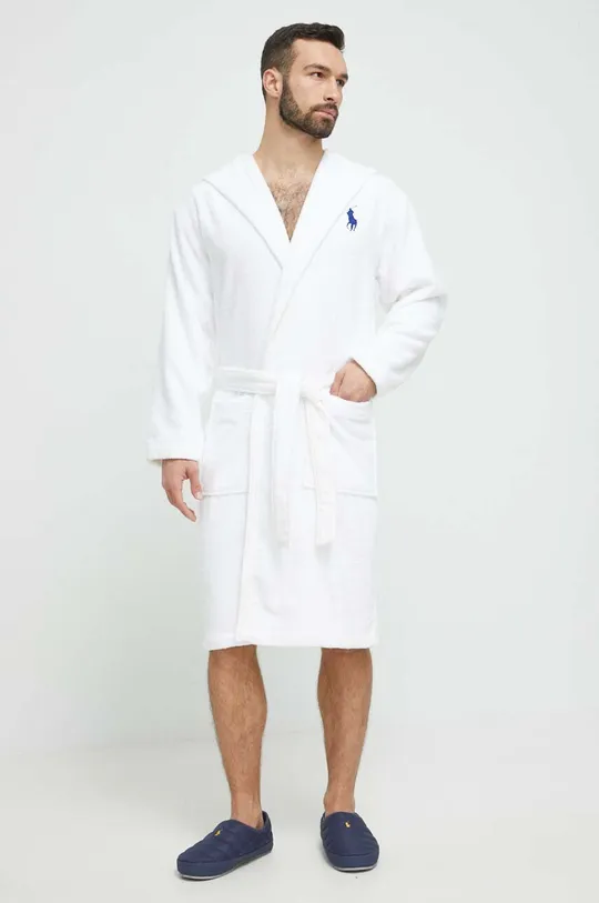 Polo Ralph Lauren szlafrok bawełniany biały