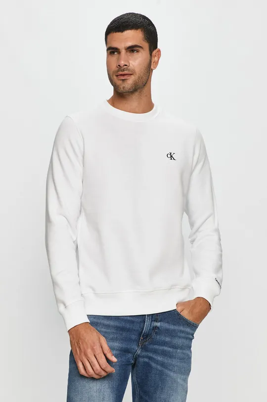 biały Calvin Klein Jeans - Bluza J30J314536 Męski