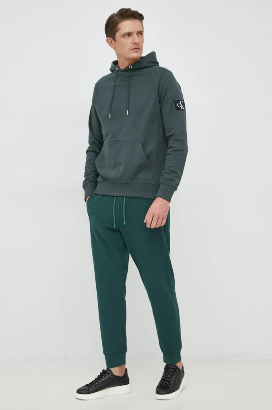 Bavlnená mikina Calvin Klein Jeans zelená