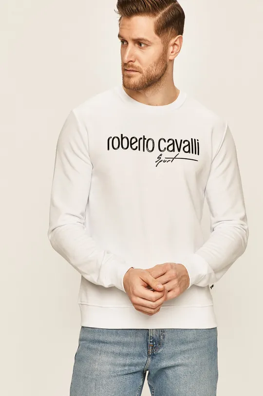 biały Roberto Cavalli Sport - Bluza Męski