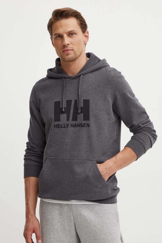 siva Pamučna dukserica Helly Hansen HH LOGO HOODIE Muški