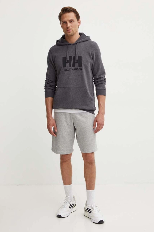 Helly Hansen cotton sweatshirt HH LOGO HOODIE gray