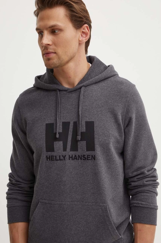 gri Helly Hansen hanorac de bumbac HH LOGO HOODIE