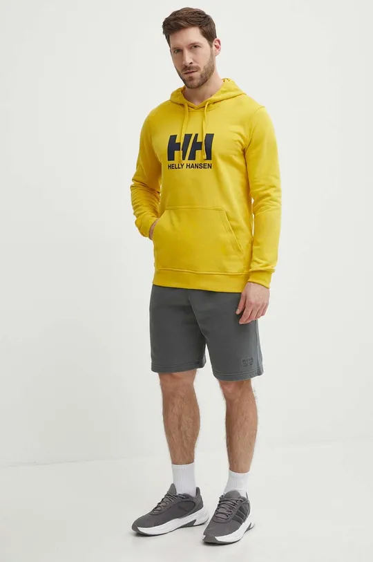 Βαμβακερή μπλούζα Helly Hansen κίτρινο