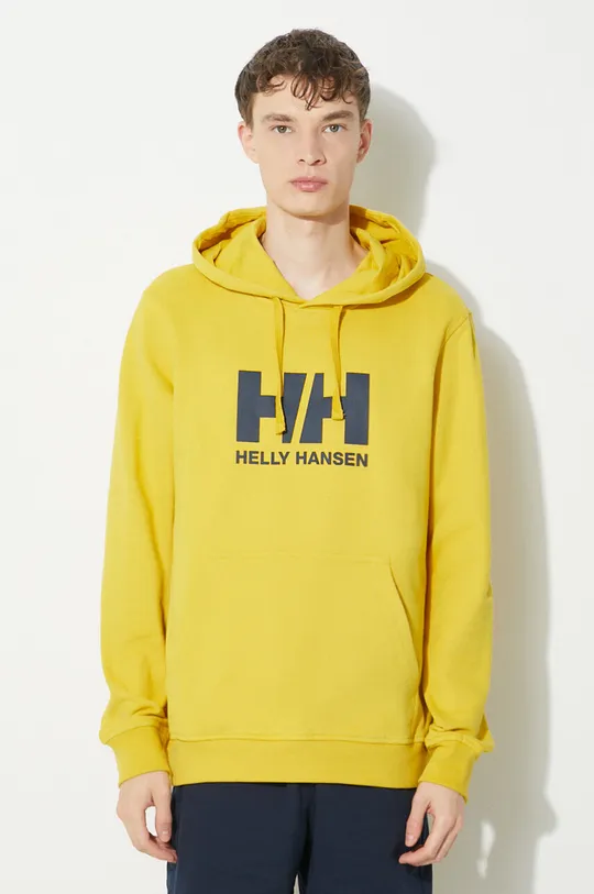 żółty Helly Hansen bluza bawełniana HH LOGO HOODIE