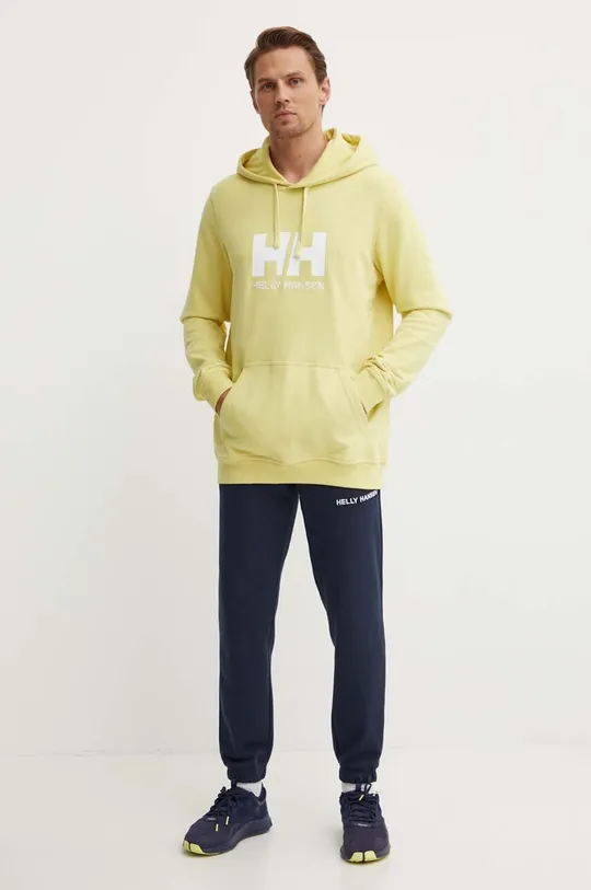 Helly Hansen cotton sweatshirt HH LOGO HOODIE yellow