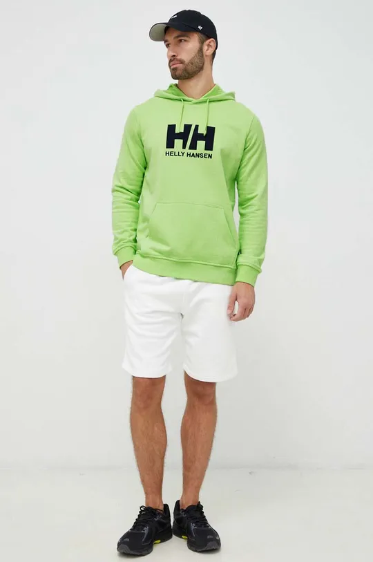 Βαμβακερή μπλούζα Helly Hansen πράσινο