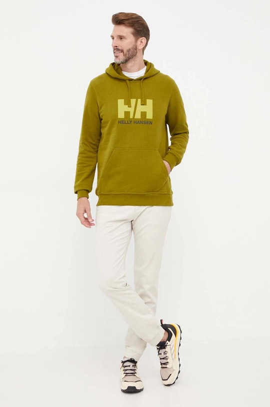 Helly Hansen felpa in cotone  HH LOGO HOODIE verde