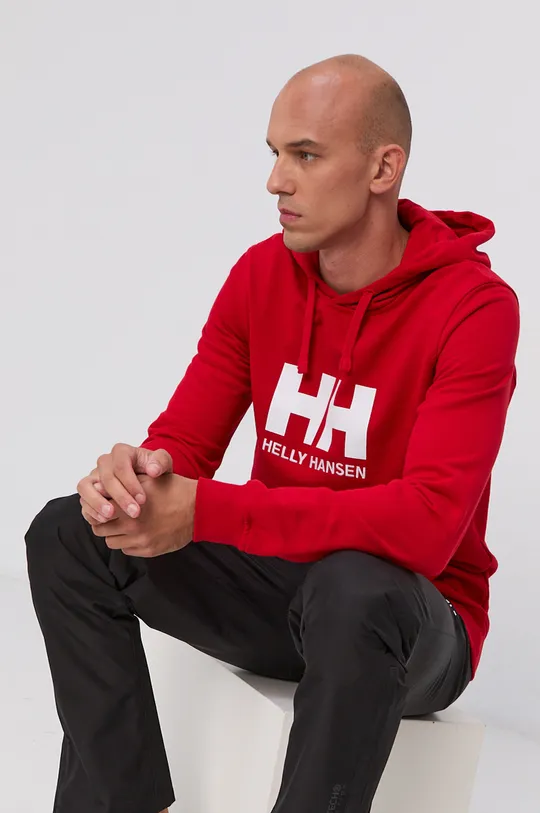 red Helly Hansen sweatshirt HH LOGO HOODIE Men’s