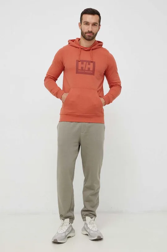 Helly Hansen bluza bawełniana pomarańczowy