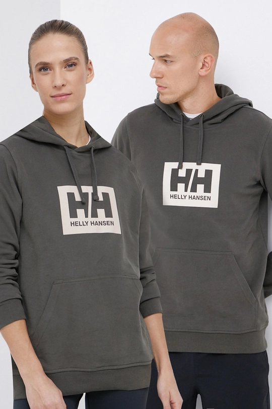 siva Pamučna dukserica Helly Hansen Unisex