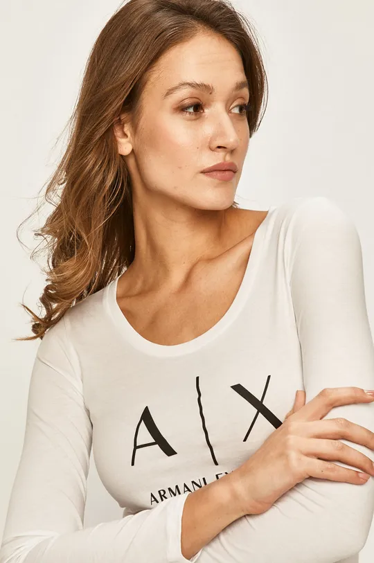bijela Armani Exchange - Majica dugih rukava